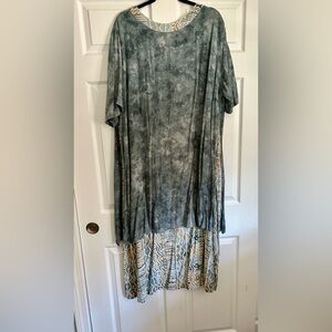 Elegant Tie-Dye layered Maxi Dress